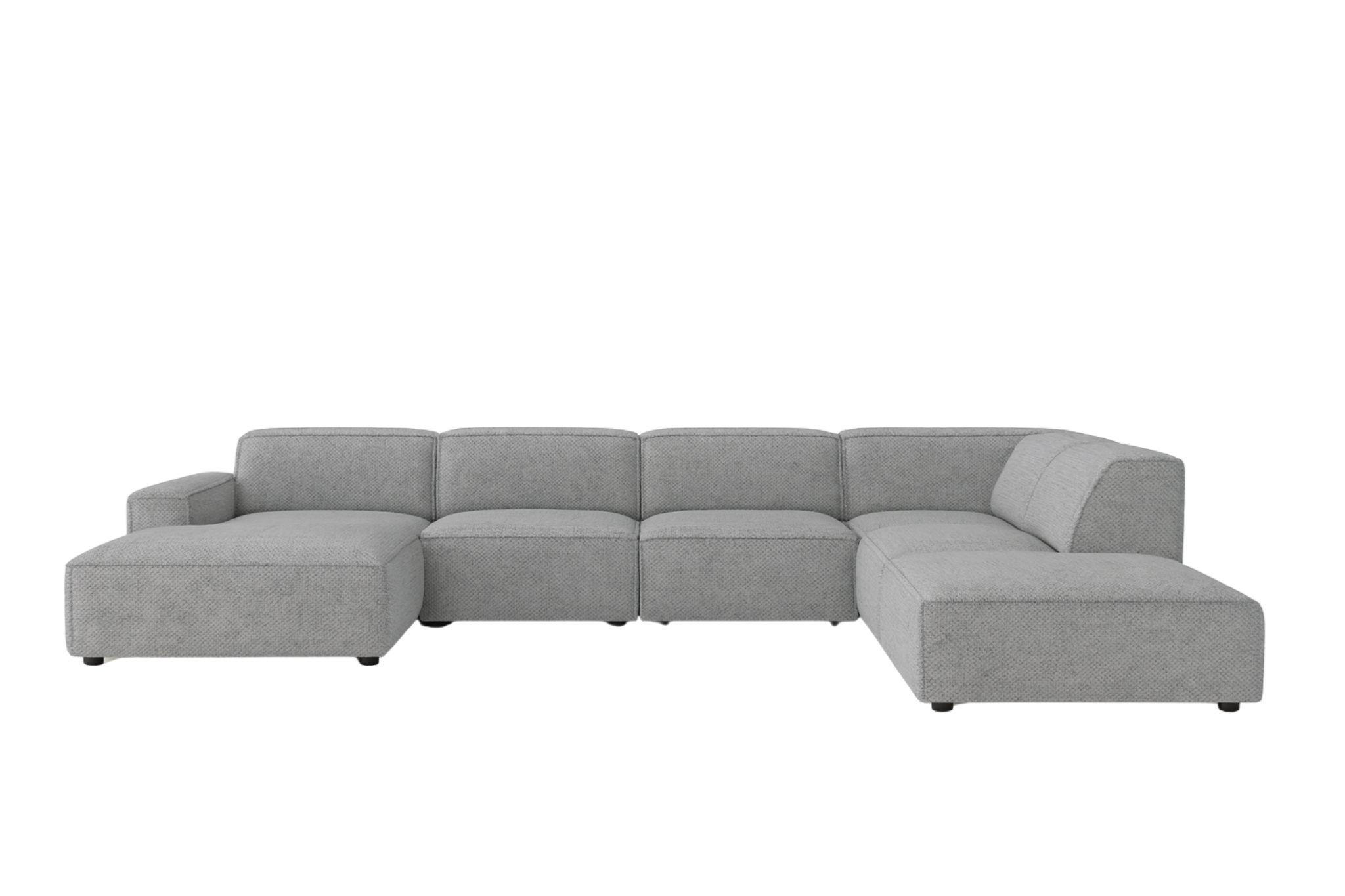ECKSOFA Cursal V, Stoff Artico, Cement, Rechts - Grau, Holz (364/262cm) - Kaiser Möbel