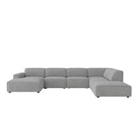ECKSOFA Cursal V, Stoff Artico, Cement, Rechts - Grau, Holz (364/262cm) - Kaiser Möbel