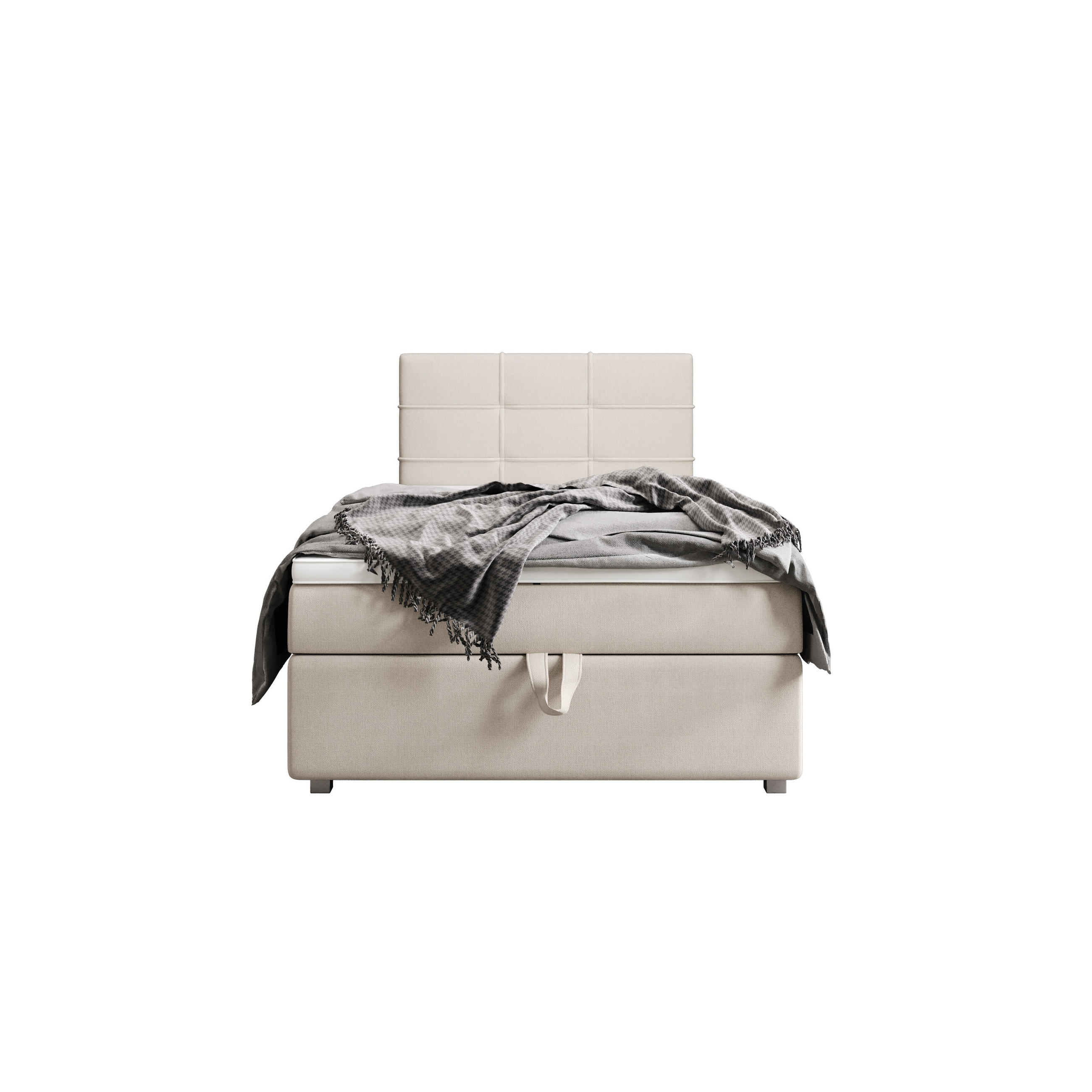 BOXBETT FADO 1 90x200, mit Matratze H3 und Topper, Cosmic 10 - Beige, Holz/Kunststoff (90/200cm) - Bedante