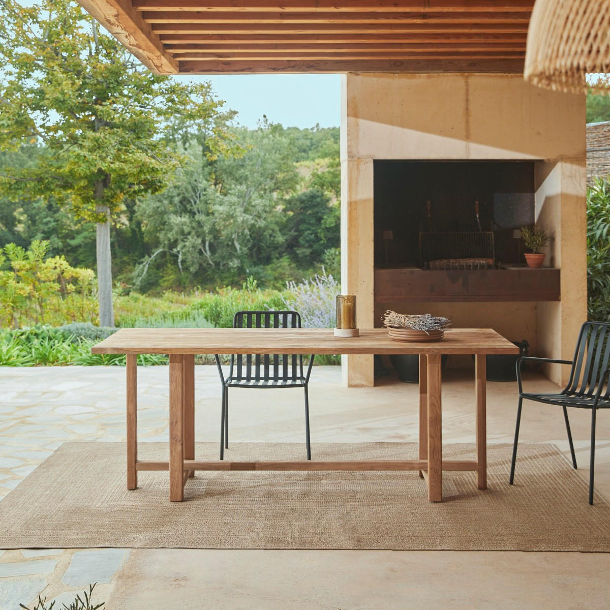 GARTENTISCH Antonia Natur aus Teak - Naturfarben, Holz (80/200/75cm) - Tikamoon