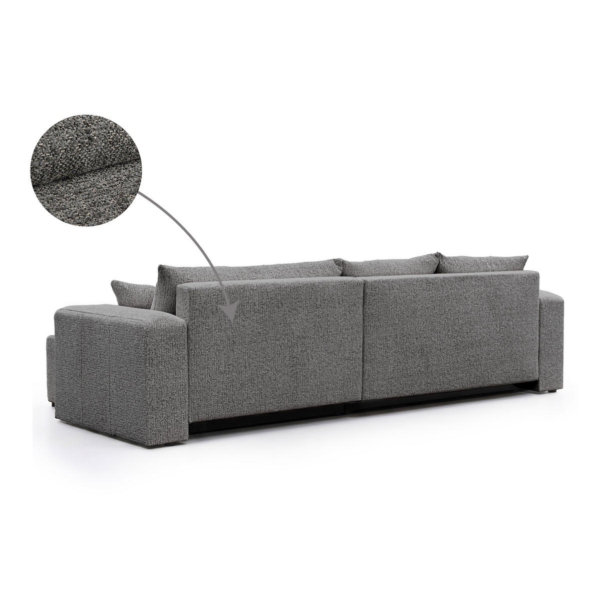 ECKSOFA PEDRO XL mit Schlaffunktion und Bettkasten Dunkelgrau - Dunkelgrau, Holz/Kunststoff (278/55/145cm) - Idohome
