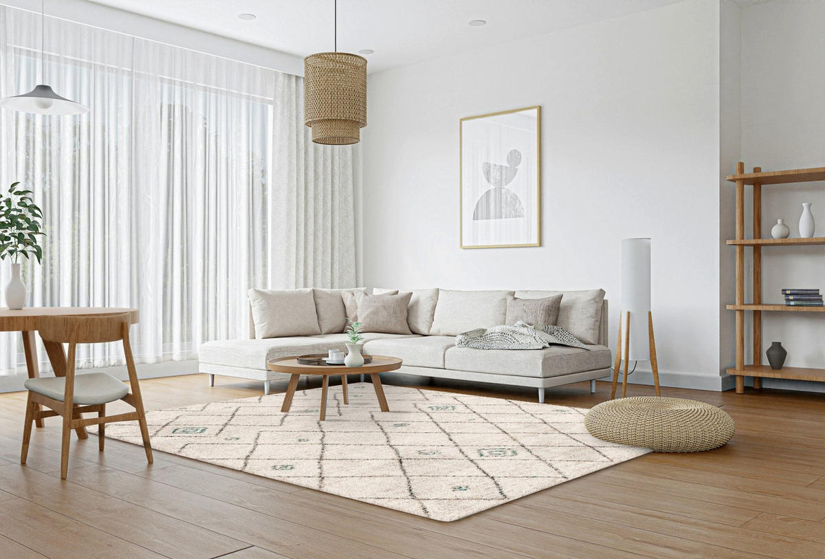 TEPPICH Shaggy dick komfortabel beige - Beige, Textil (160/230cm) - AFK Living