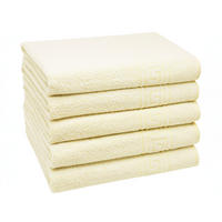 DUSCHTÜCHER, 5er-Set, 70x140 cm, 70% Baumwolle, 30% Polyester, Gelb - Gelb, Textil (70/140cm) - Zollner