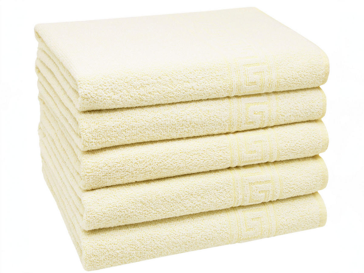 DUSCHTÜCHER, 5er-Set, 70x140 cm, 70% Baumwolle, 30% Polyester, Gelb - Gelb, Textil (70/140cm) - Zollner