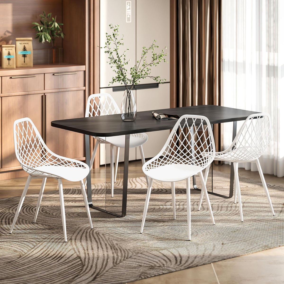 STÜHLE Weiß 4 Stück - Weiß, Kunststoff (48.5/84/51cm) - GiPP