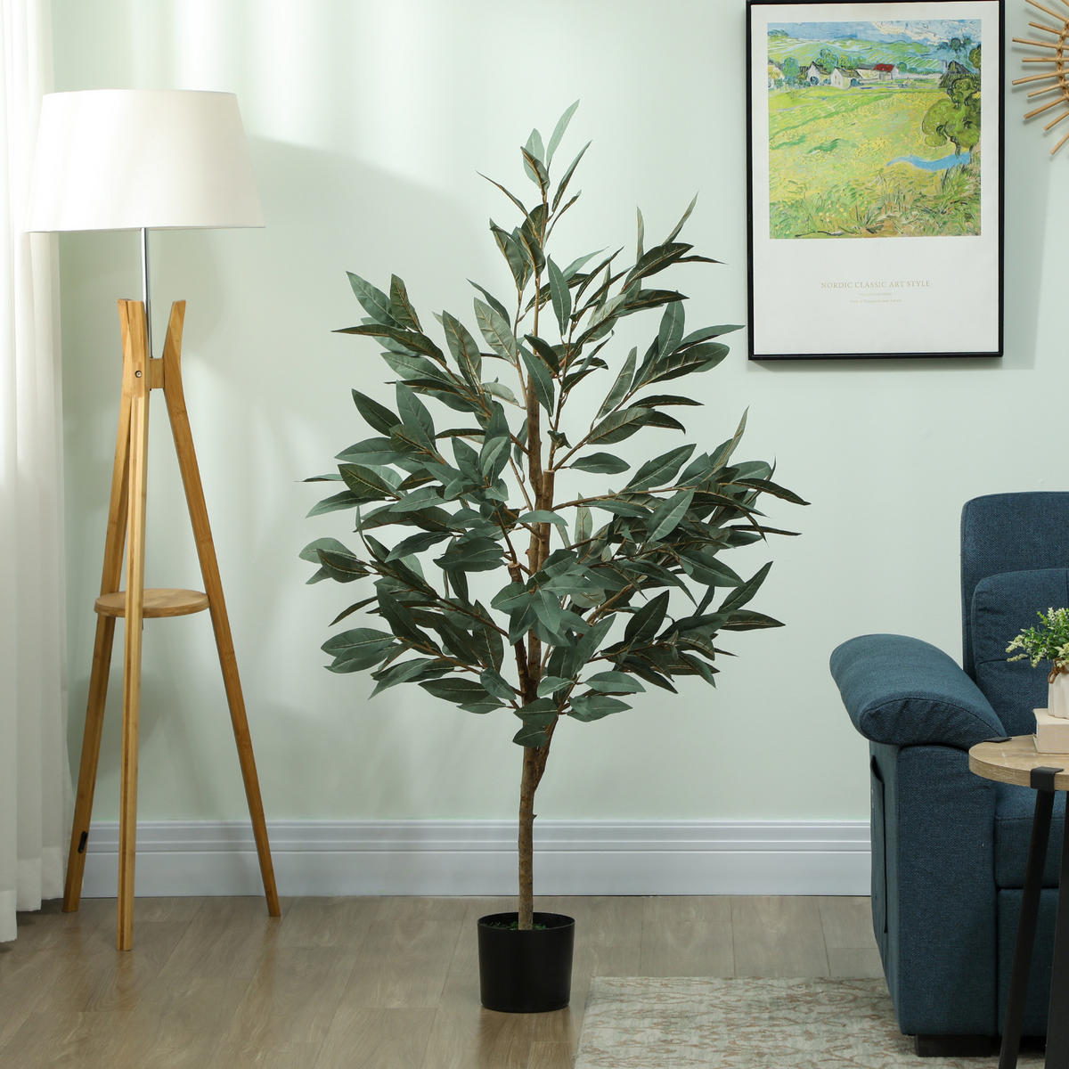 KUNSTPFLANZE, Künstlicher Lorbeerbaum 150 cm, für Zuhause, Büro, Balkon, Schlafzimmer, Grün - Multicolor, Kunststoff (150cm) - FORIOUS