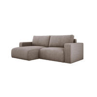 ECKSOFA Carl L-förmig Schlaffunktion und Bettkasten weicher Cordstoff flexibel stellbar lose Rückenkissen freistehend LINKS 143x247x83cm Cappuccino - Cappuccino, Holz/Textil (143/247cm) - DomoHome