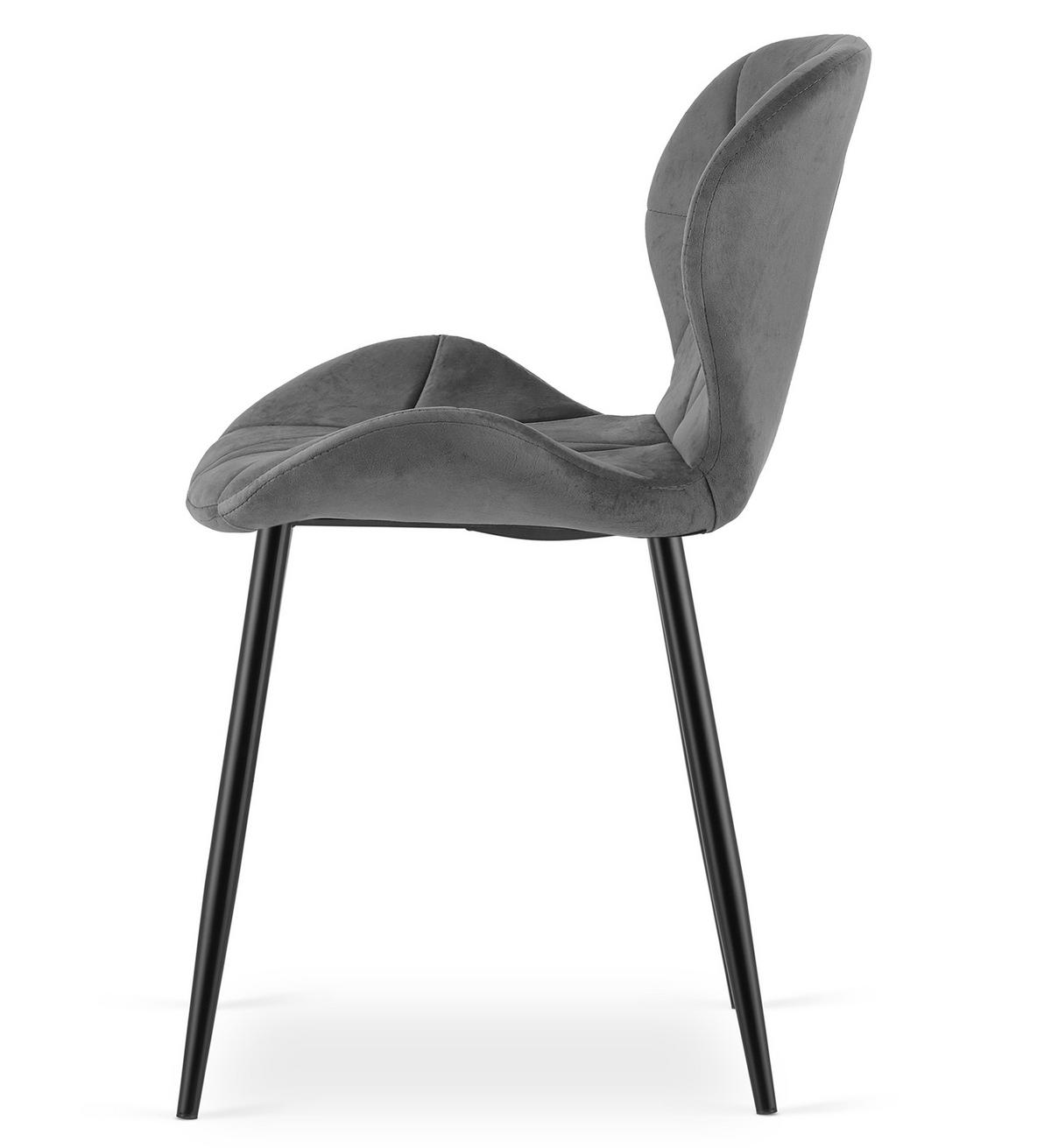 STUHL Grau 46x53 cm MANGO Samtbezug - Grau, Kunststoff (46/46/53cm)