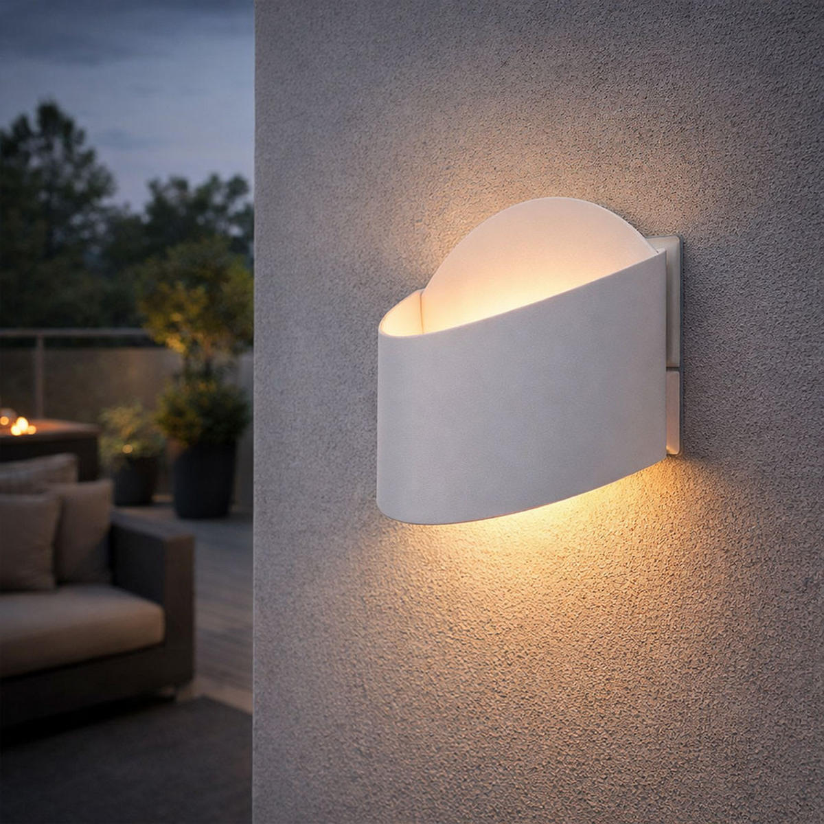 LED AUSSEN-WANDLEUCHTE Stahl Weiß ESPARTA - Weiß, Metall (9.5/16/22cm)