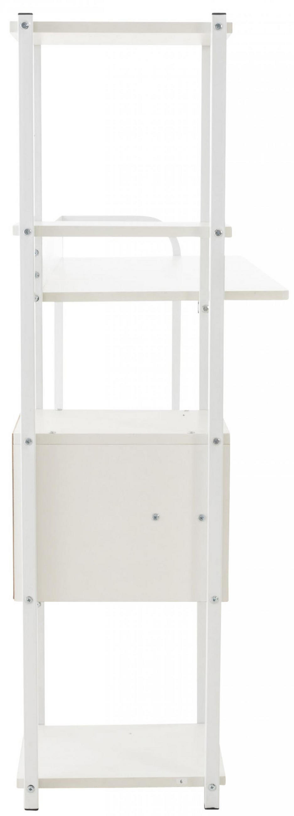 SCHREIBTISCH 124/40/111 cm Holz weiß/weiß - Weiß, Holz/Metall (40/124/111cm) - CLP