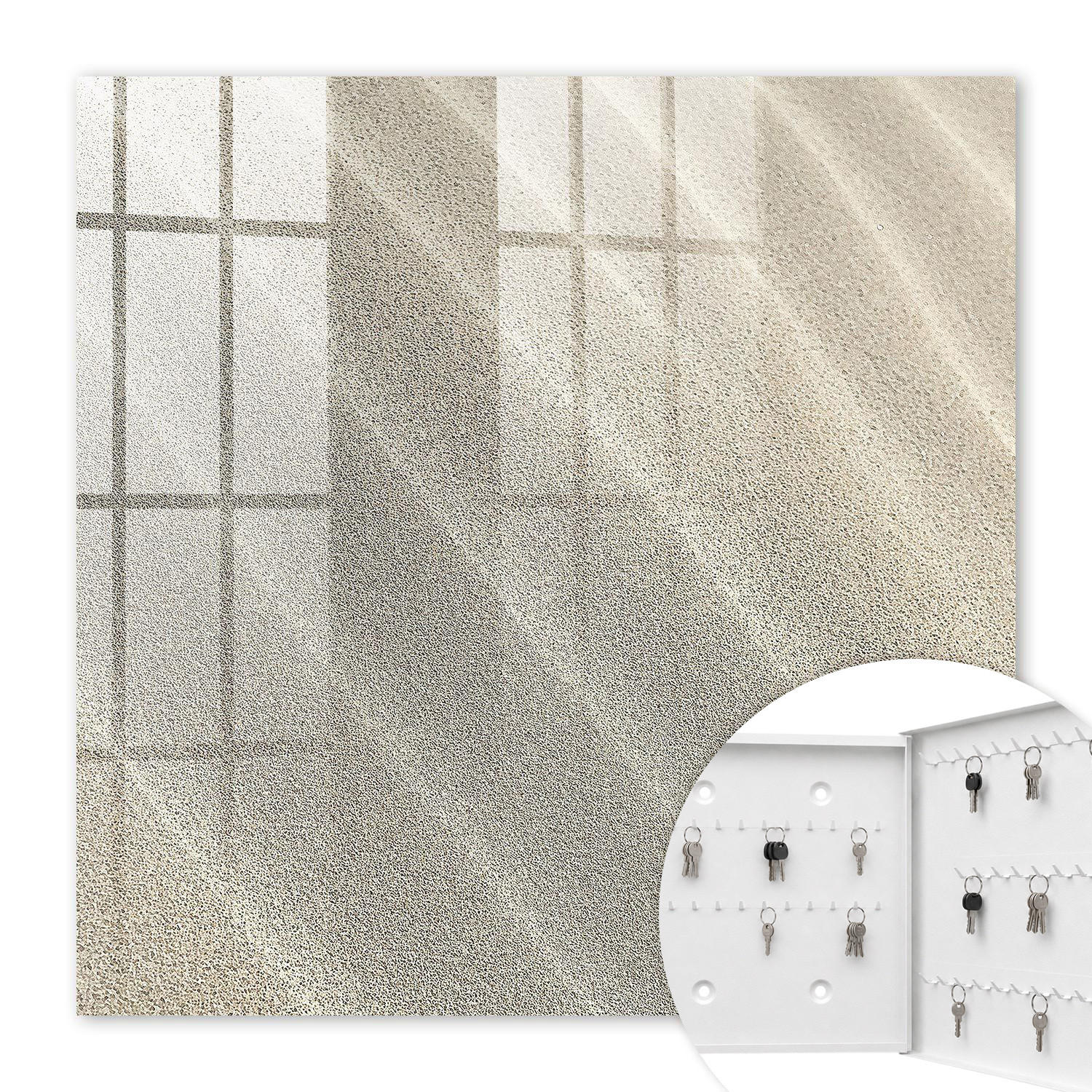 SCHLÜSSELBOX Weiß 30x30 cm – Türöffnung nach rechts - Schaumwellen - Beige, Metall (30/30/5cm) - TULUP