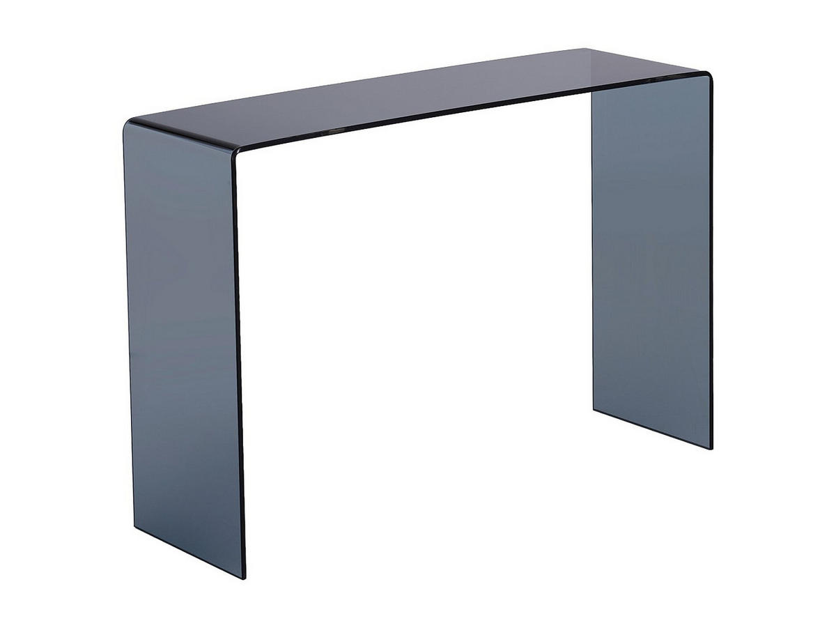 KONSOLENTISCH - 110 cm x 35 cm - Glas - Transparent, Schwarz - ALONZO - Transparent/Schwarz, Glas (35/110/75cm) - Vente-Unique