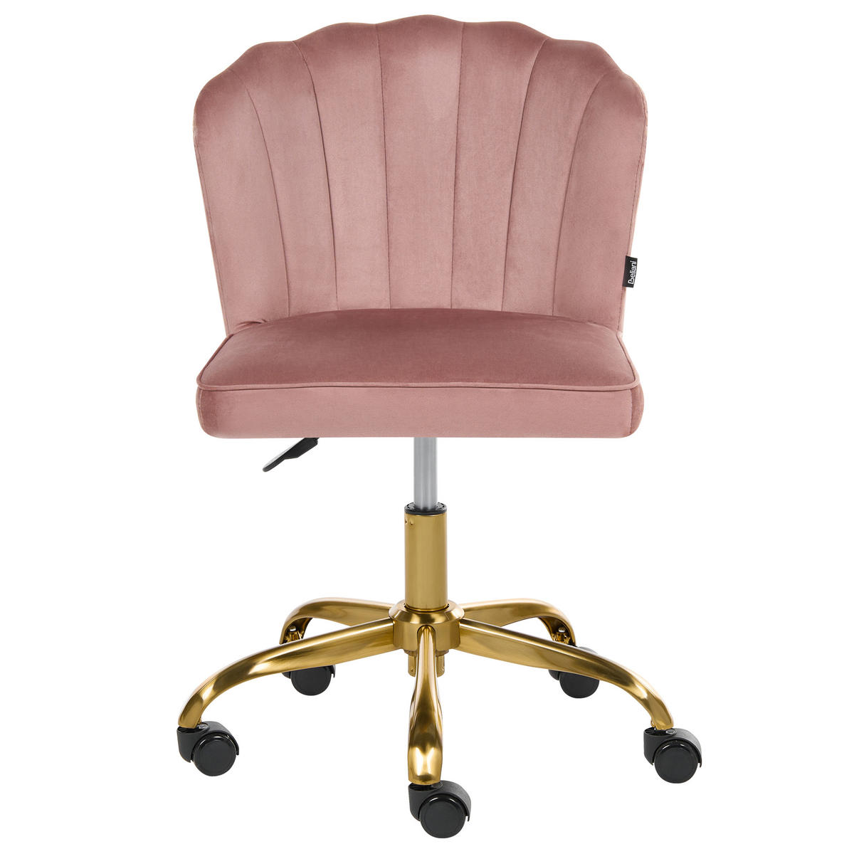 SCHREIBTISCHSTUHL Samtstoff Rosa Valticello - Pink/Goldfarben, Textil/Metall (60/77/60cm) - Beliani