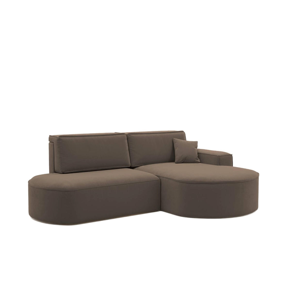 ECKSOFA Modena Pro - Komfort Und Stil Stoff Salvador Dunkelbraun Rechts - Dunkelbraun, Holz (278/179cm) - Kaiser Möbel