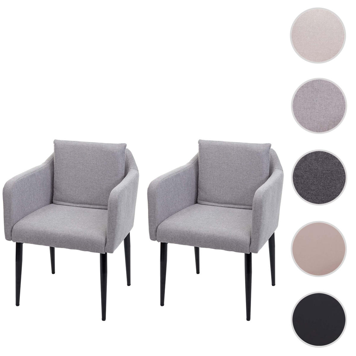 ESSZIMMERSTUHL Hellgrau 2er-Set - Hellgrau, Textil (60/86/65cm) - MCW