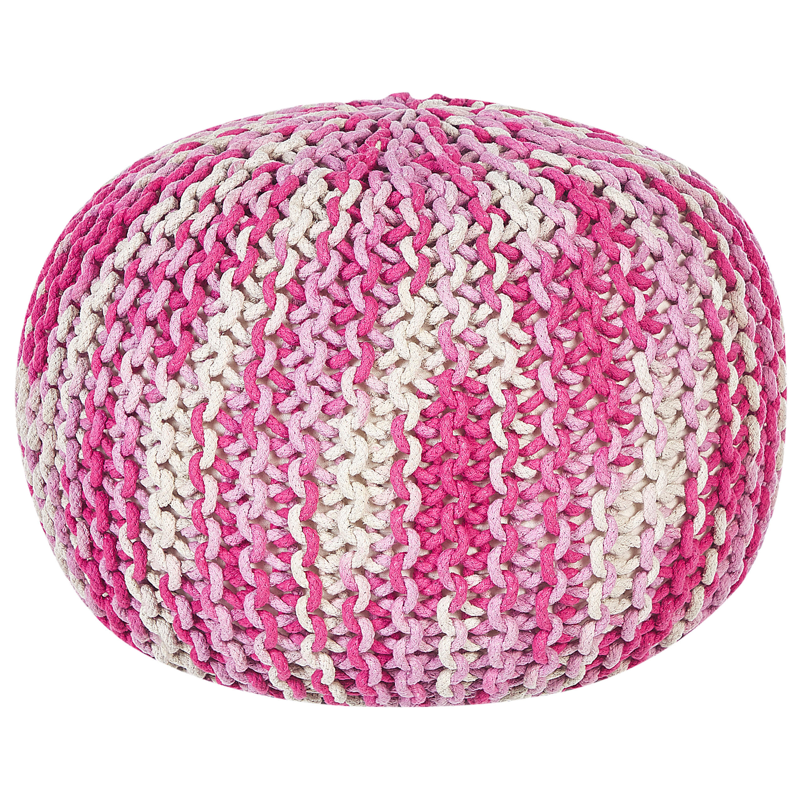 POUF Conrad 50/50/35 cm - Weiß, Naturmaterialen/Textil (50/35/50cm) - Beliani