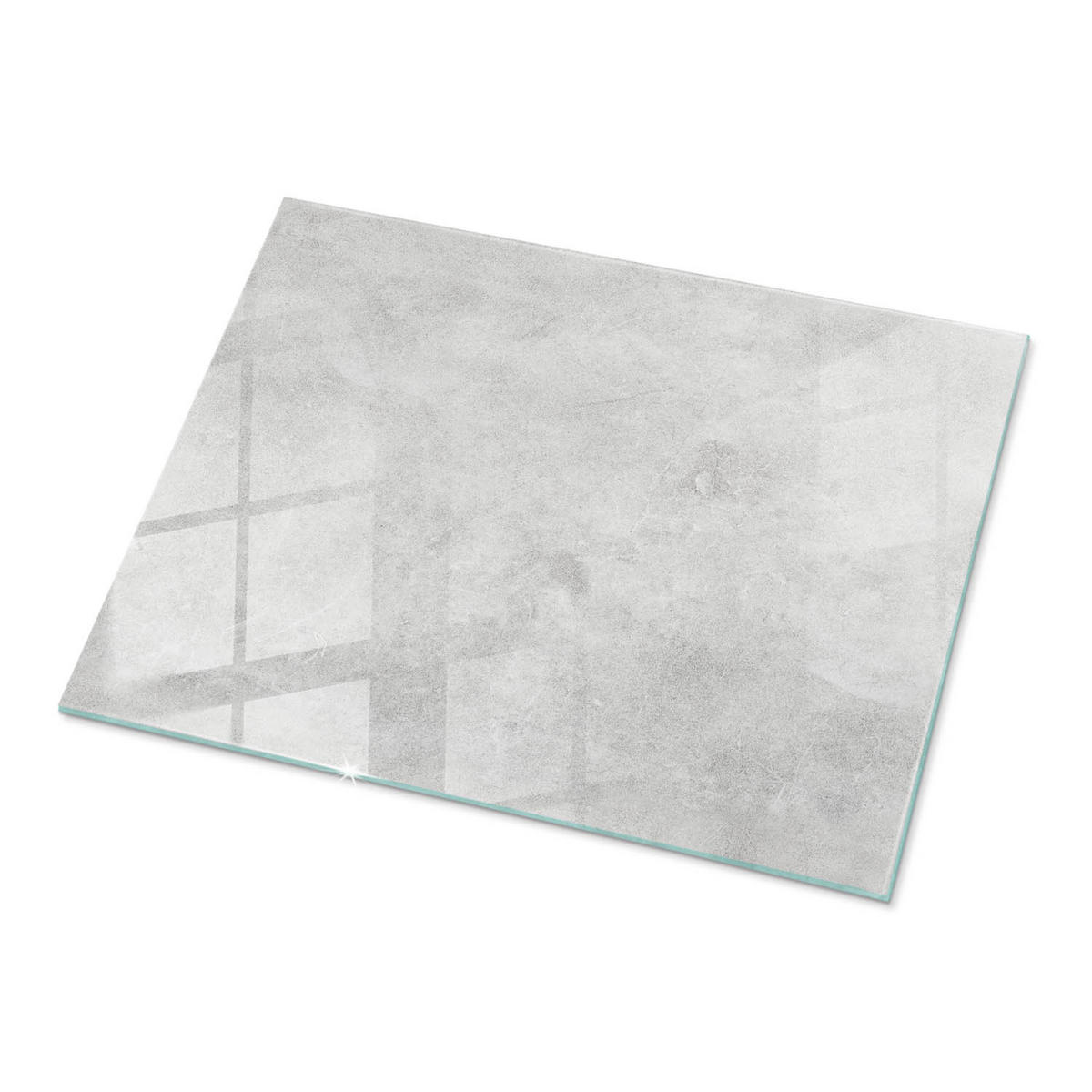 TISCHPLATTE 80x60 cm Betonoptik mit Rissen - Silberfarben/Grau, Glas (80/60/0.4cm) - TULUP