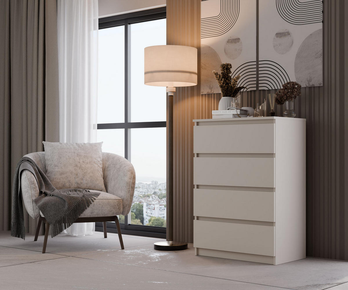 KOMMODE 4 SCHUBLADEN M4 - BEIGE - Beige, Holzwerkstoff (70/97/40cm) - CDF