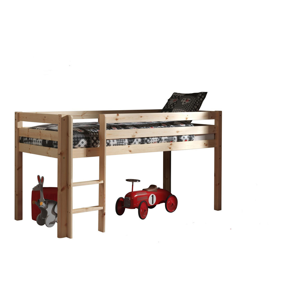 KINDERBETT Karolina 210x114x106 aus Massivholz in natur - Kieferfarben, Holz (90/200cm) - 58aufmkessel