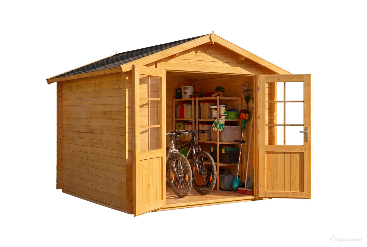 GERÄTEHAUS Holz Bremen - Pinienfarben, Holz (270/245/420cm) - Alpholz