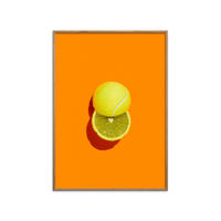 POSTER mit Rahmen Supermercat - Slice of lime - Eichefarben/Orange, Holz/Papier (70/100cm) - Poster&Frame
