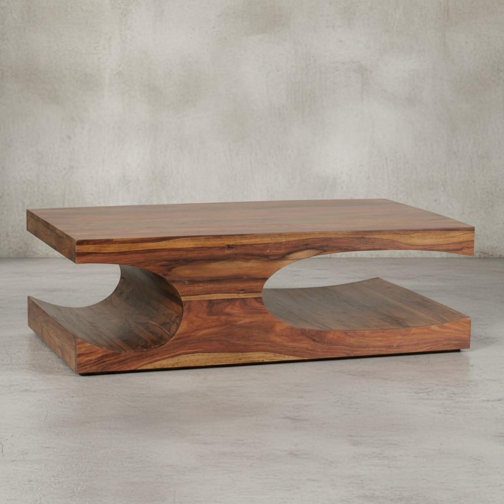 COUCHTISCH Massivholz mit zwei Ablagefächern, handgefertigt und pflegeleicht, Braun 118x70x38 cm - Braun, Holz (70/118/38cm) - KADIMA DESIGN