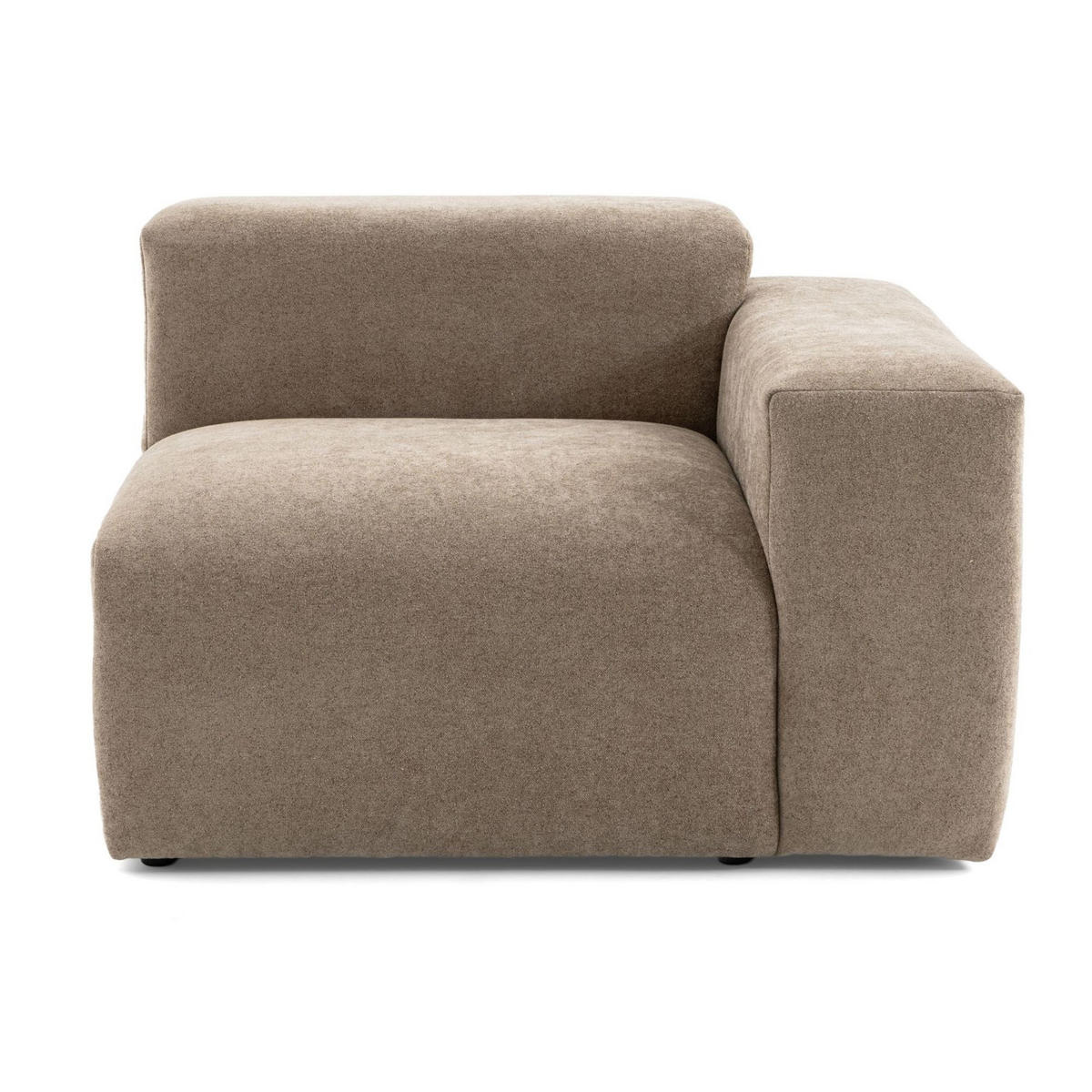 3-SITZER modulares Sofa HEAVEN SET 1 Links, Breite 255 cm Webstoff Braun - Schwarz/Braun, Holz/Kunststoff (255/71/102cm) - Muffo