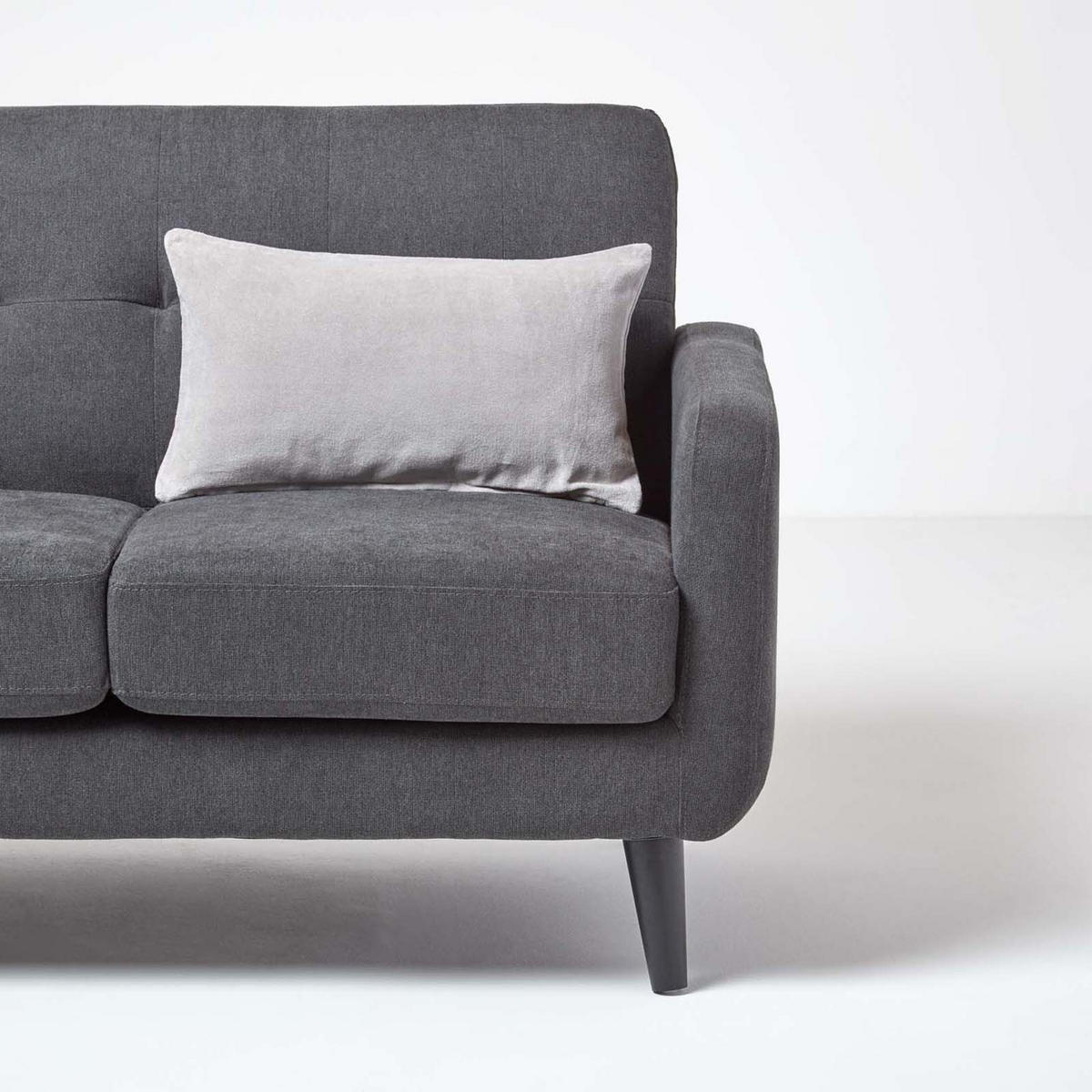 KISSENHÜLLE Baumwollsamt grau 30/50 cm - Hellgrau, Textil (30/50cm) - Homescapes