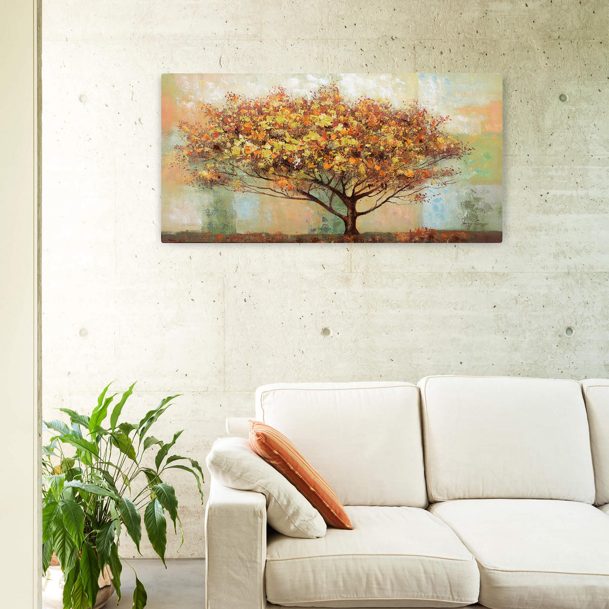 ÖLGEMÄLDE 120/60 cm - Braun, Holz/Textil (1.6/60cm) - KUNSTLOFT