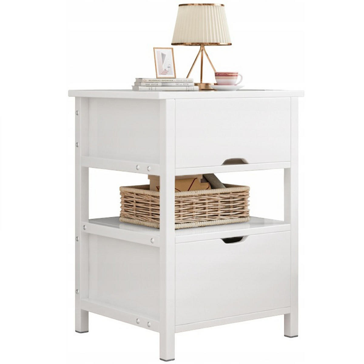 NACHTTISCH, weiß 45/38/55 cm - Weiß, Holzwerkstoff (45/55/38cm)