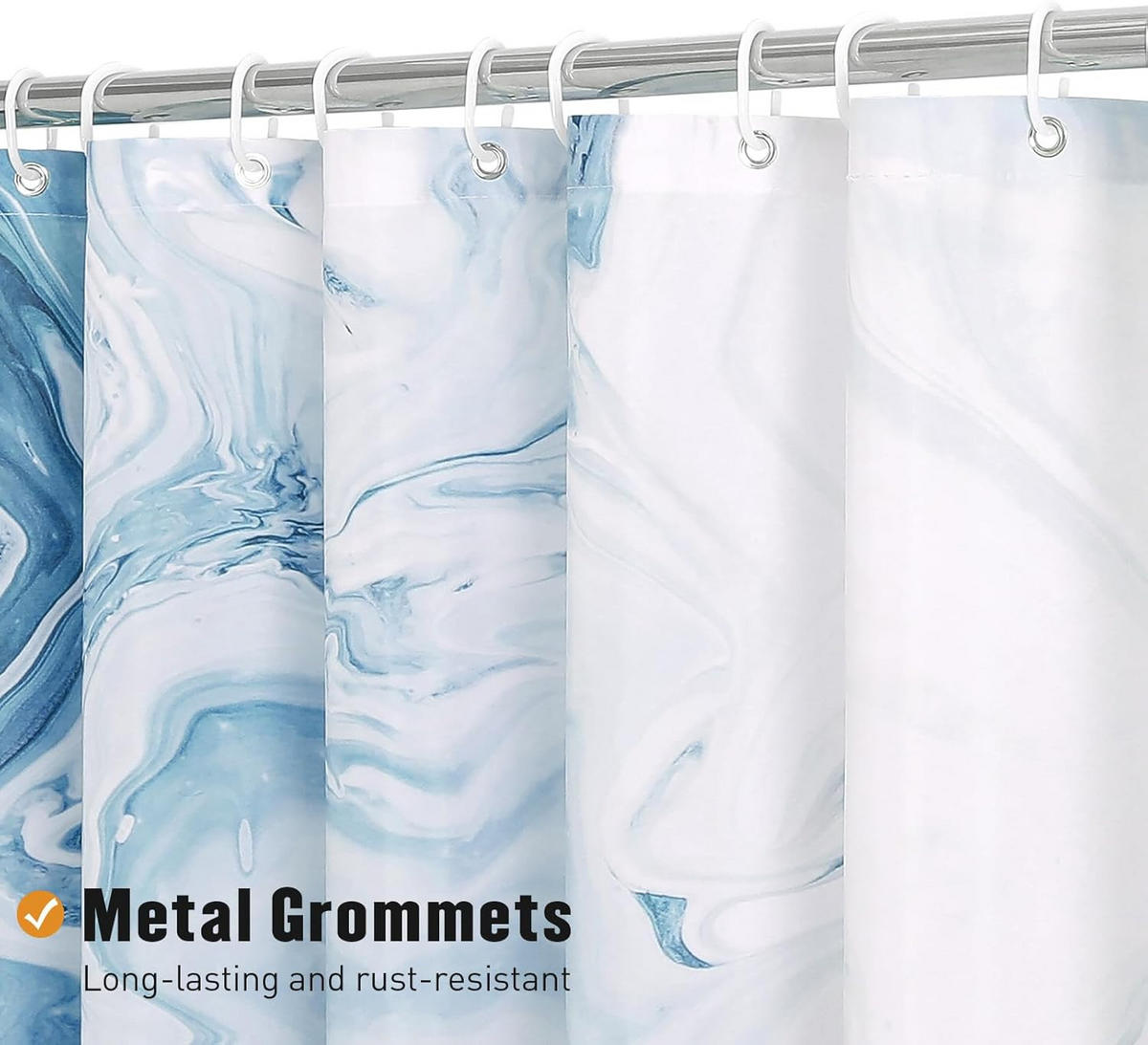 DUSCHVORHANG Blau Marmor abstrakt lang Luxus für Dekoration Badezimmer - Blau, Textil (200/180cm) - MCBOSON