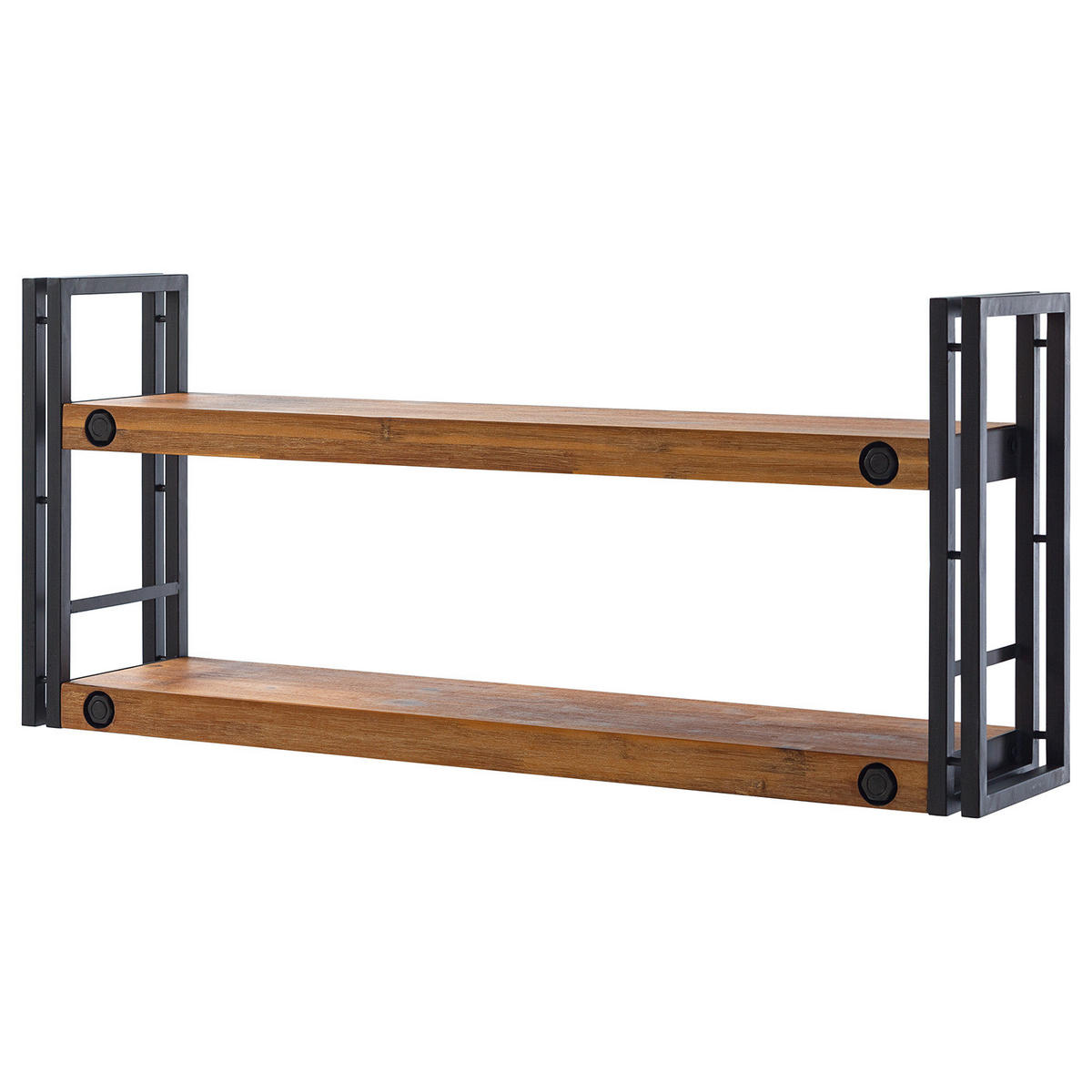WANDREGAL - Akazie massiv / Metall - Akazie / Anthrazit - 110 cm - Braun, Holz/Metall (110/49/24cm) - home24