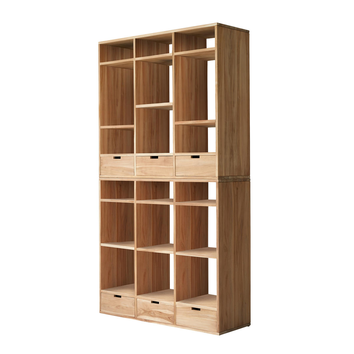 BÜCHERREGAL Miho Natur aus Teak - Naturfarben, Holz (120/220/40cm) - Tikamoon