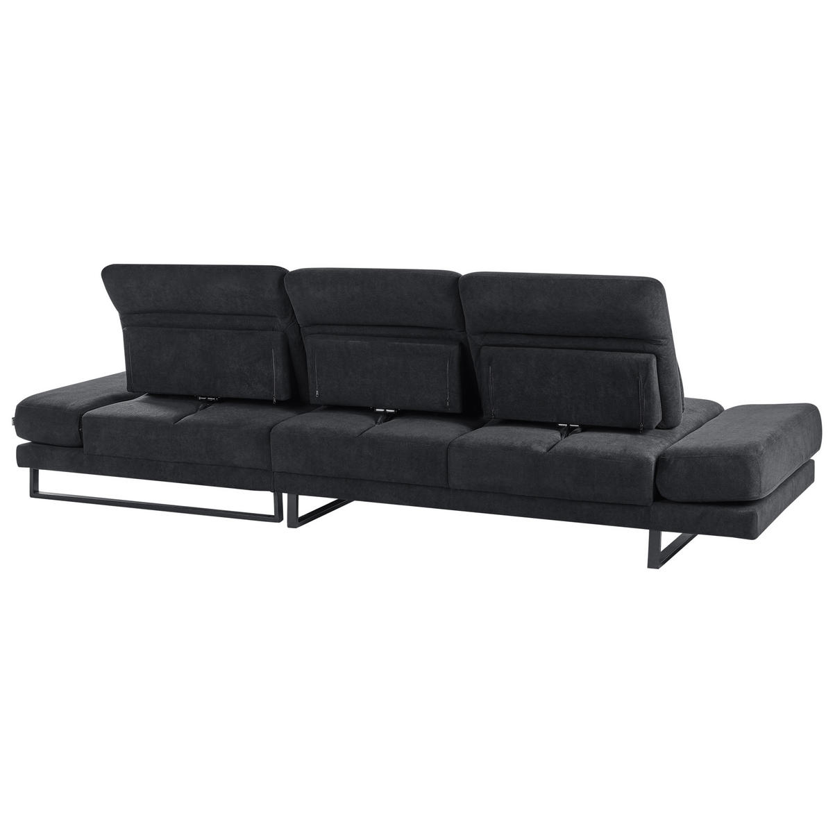 ECKSOFA 4-Sitzer Stoff Schwarz linksseitig Ikast - Schwarz, Textil (320/214cm) - Beliani