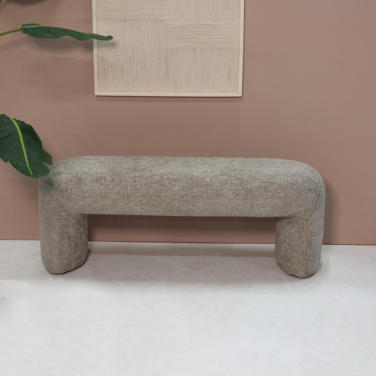 FLURBANK aus Stoff 110cm, taupe - Taupe, Textil (110/40/45cm) - Giga Meubel