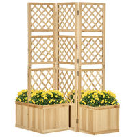 BLUMENKASTEN DE-09857 dreifach klappbar mit 4 Blumenkästen Naturfarbe - Naturfarben, Holz - ComfortXL