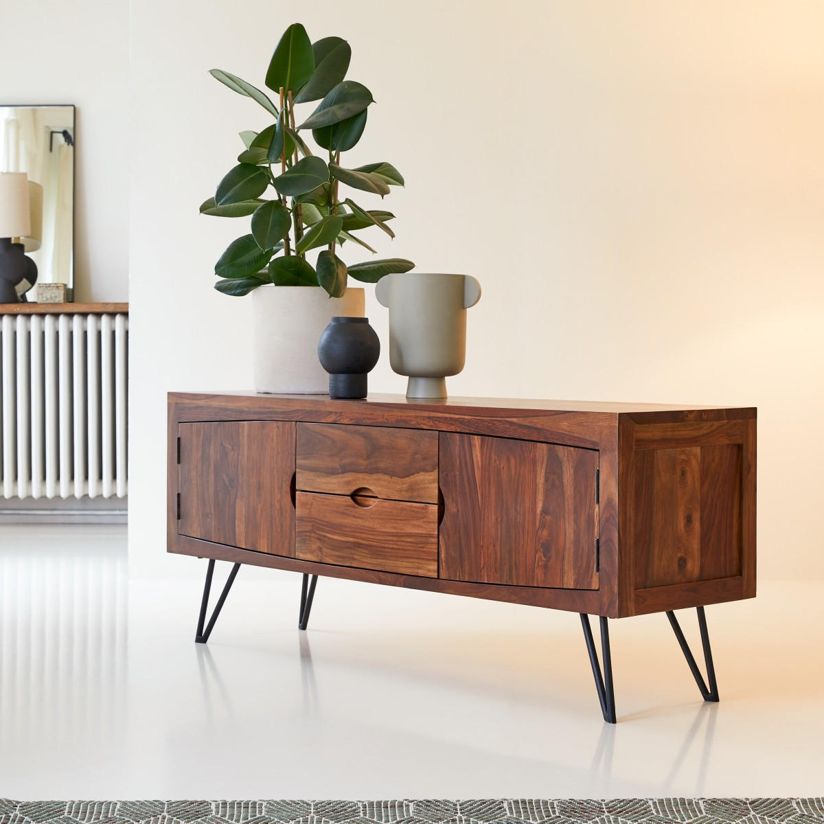 TV-SCHRANK Bonnie Dunkelbraun aus Palisander - Dunkelbraun, Holz (150/62/45cm) - Tikamoon