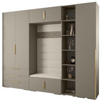 GARDEROBEN-SET 236,7/290/47 - Kaschmir/Goldfarben, Holz/Kunststoff (290/236.7/47cm) - Abiks Möbel