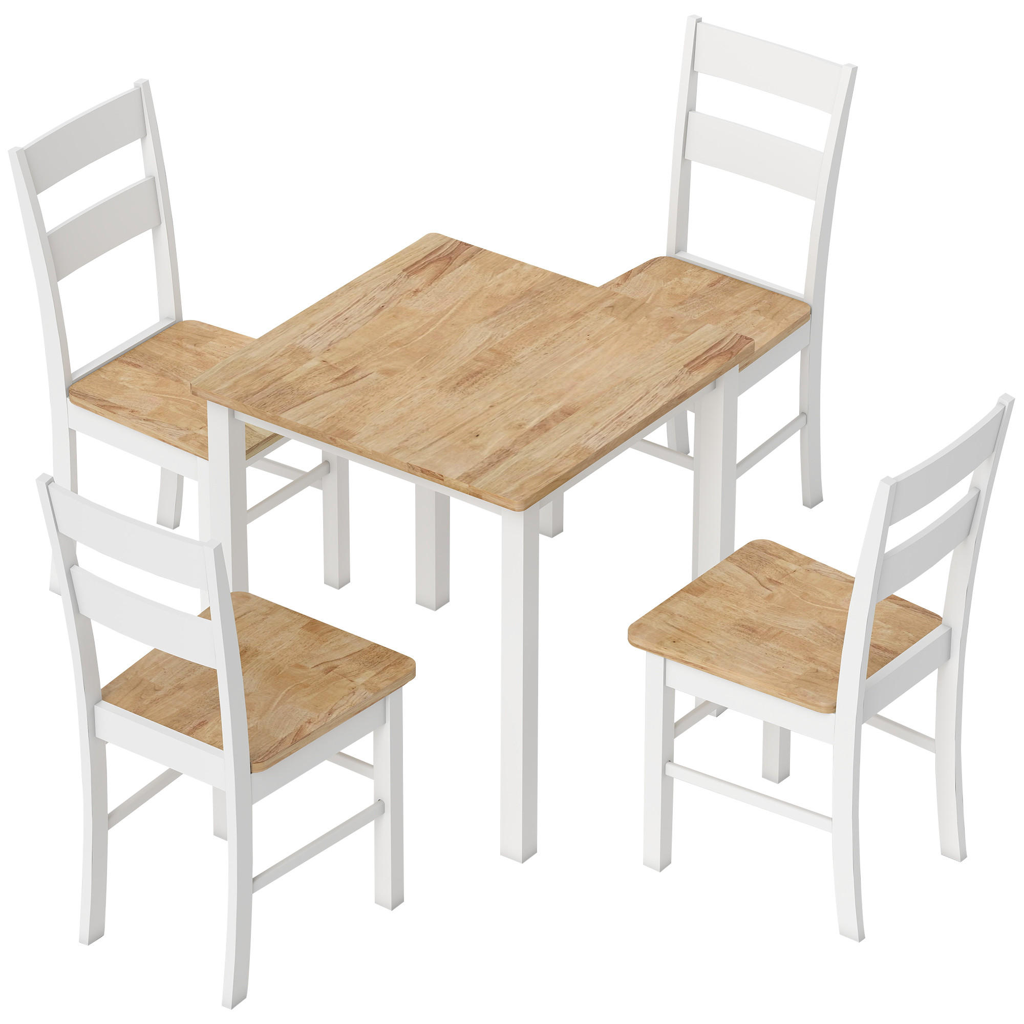 ESSTISCH 69 x 69 cm Esszimmerstühle 2er Set Küchentisch für 2-4 Personen Eiche - Eichefarben/Weiß, Holz (69/75/69cm) - HOMCOM