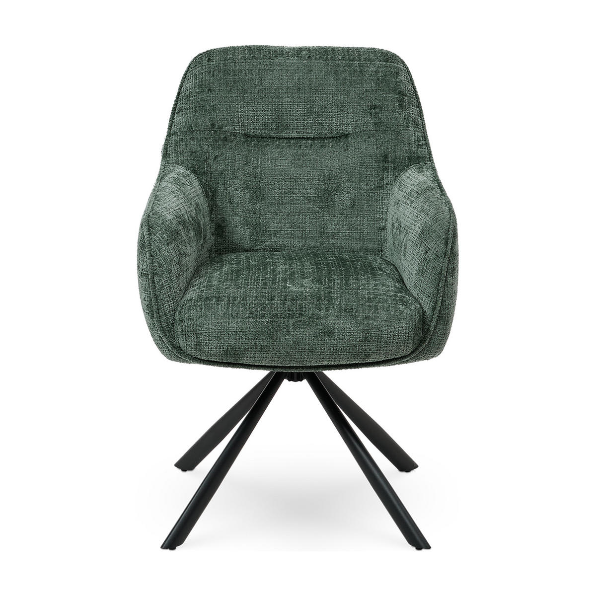 ESSZIMMERSTUHL 2er Set Sitzfläche 180° drehbar, Mikrofaser Grün - Grün, Textil/Metall (62/89/67cm) - Elementi