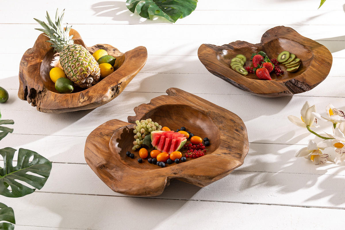 DEKOSCHALE NATURE ROOT Teakholz Natur 50 cm - Braun, Holz (50/15cm) - riess-ambiente
