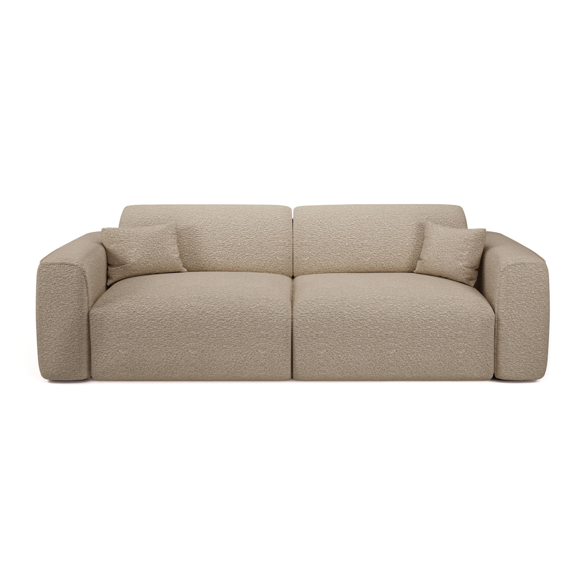 SCHLAFSOFA GERADE Bouclé-Stoff Taupe 240cm - Taupe, Textil (240/73/97cm) - Sia Home