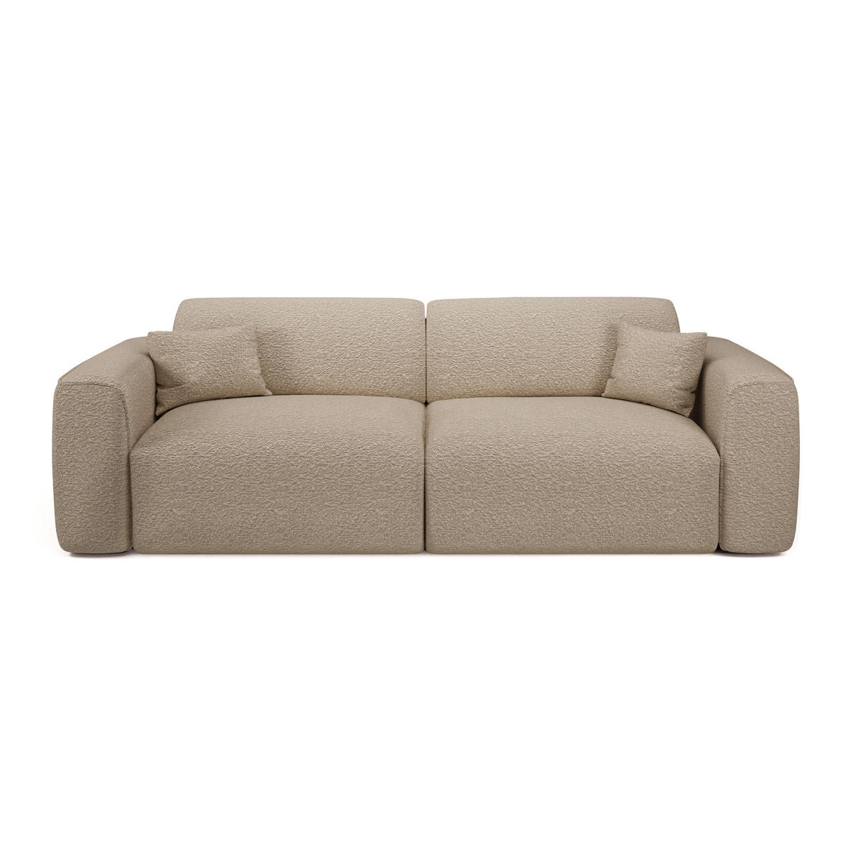 SCHLAFSOFA GERADE Bouclé-Stoff Taupe 240cm - Taupe, Textil (240/73/97cm) - Sia Home