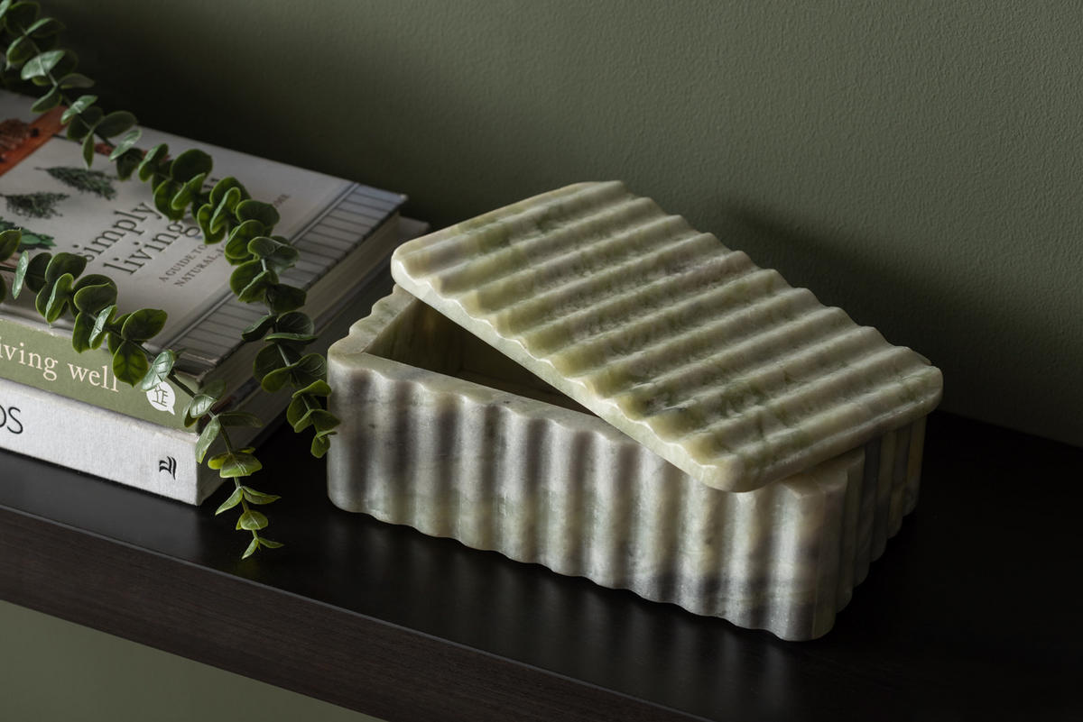 SCHALE Metde 22/13/8 cm - Grün, Naturmaterialien (8cm) - Present Time