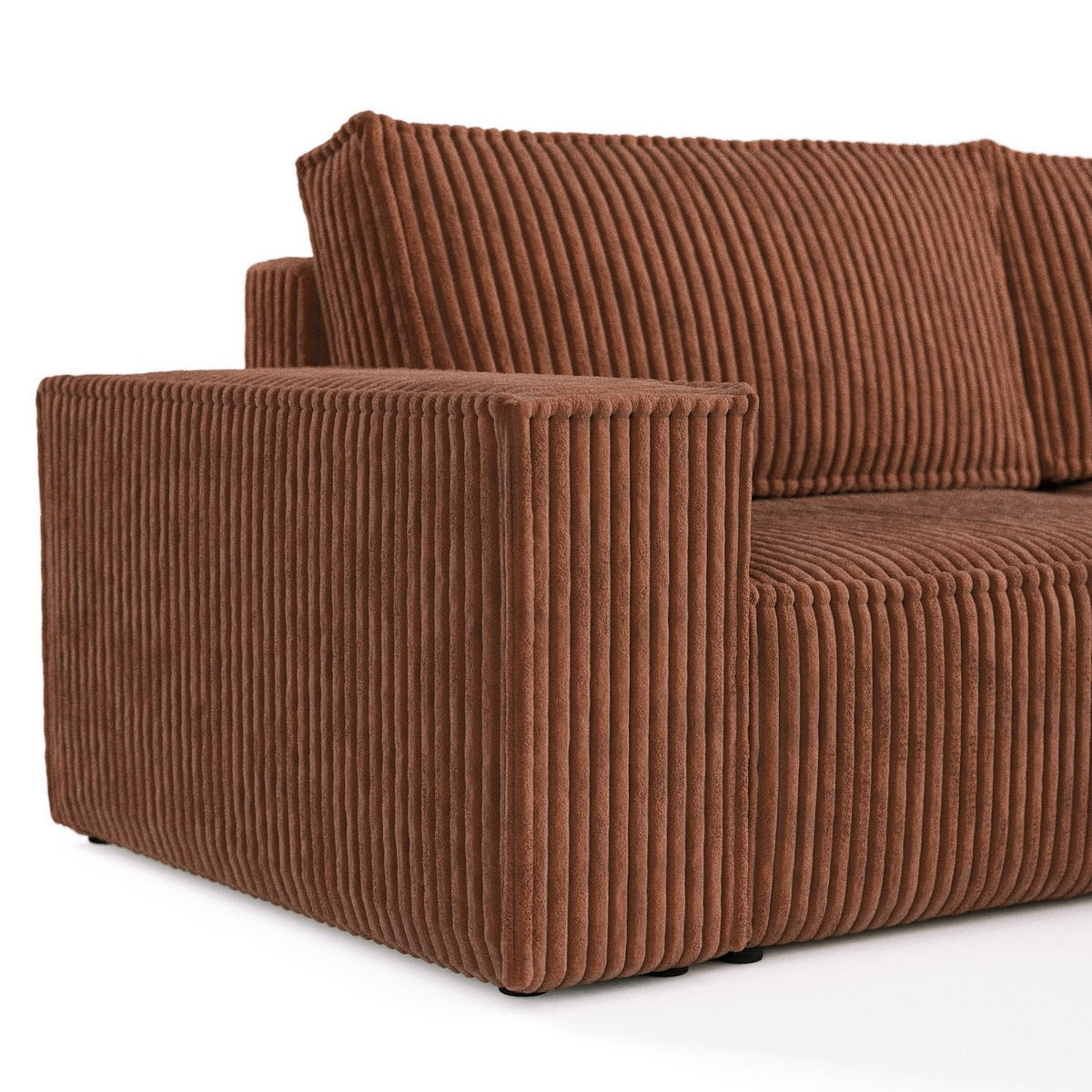 ROHOVÁ SEDAČKA CAVO, textil, Měděná - černá/měděná, dřevo/kompozitní dřevo (255/148cm) - AltaBeds
