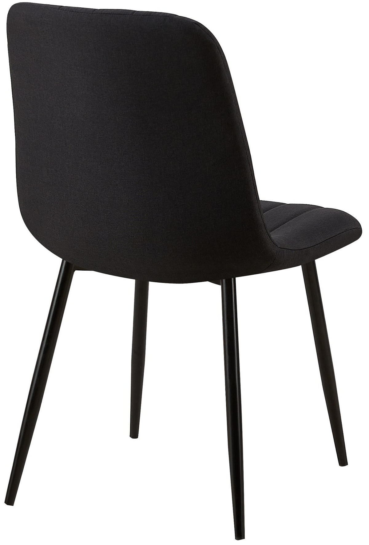 STUHL 4er Set Stoff Schwarz - Schwarz, Textil/Metall (45/88/53cm) - CLP