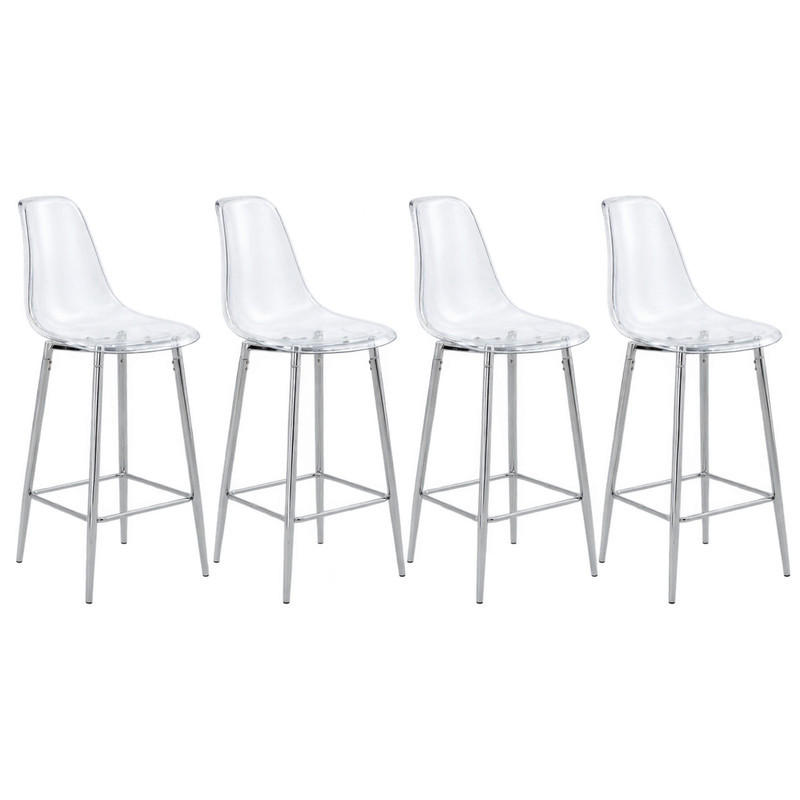 Meubliv Barhocker Silber 45x102x51.1 cm
