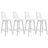 BARHOCKER 4er-Set Transparent Silber Metallgestell - Silberfarben, Metall (45/102/51.1cm) - Meubliv
