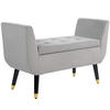 SITZBANK Polsterbank - Hellgrau, Kunststoff (42/65/107cm) - HOMCOM