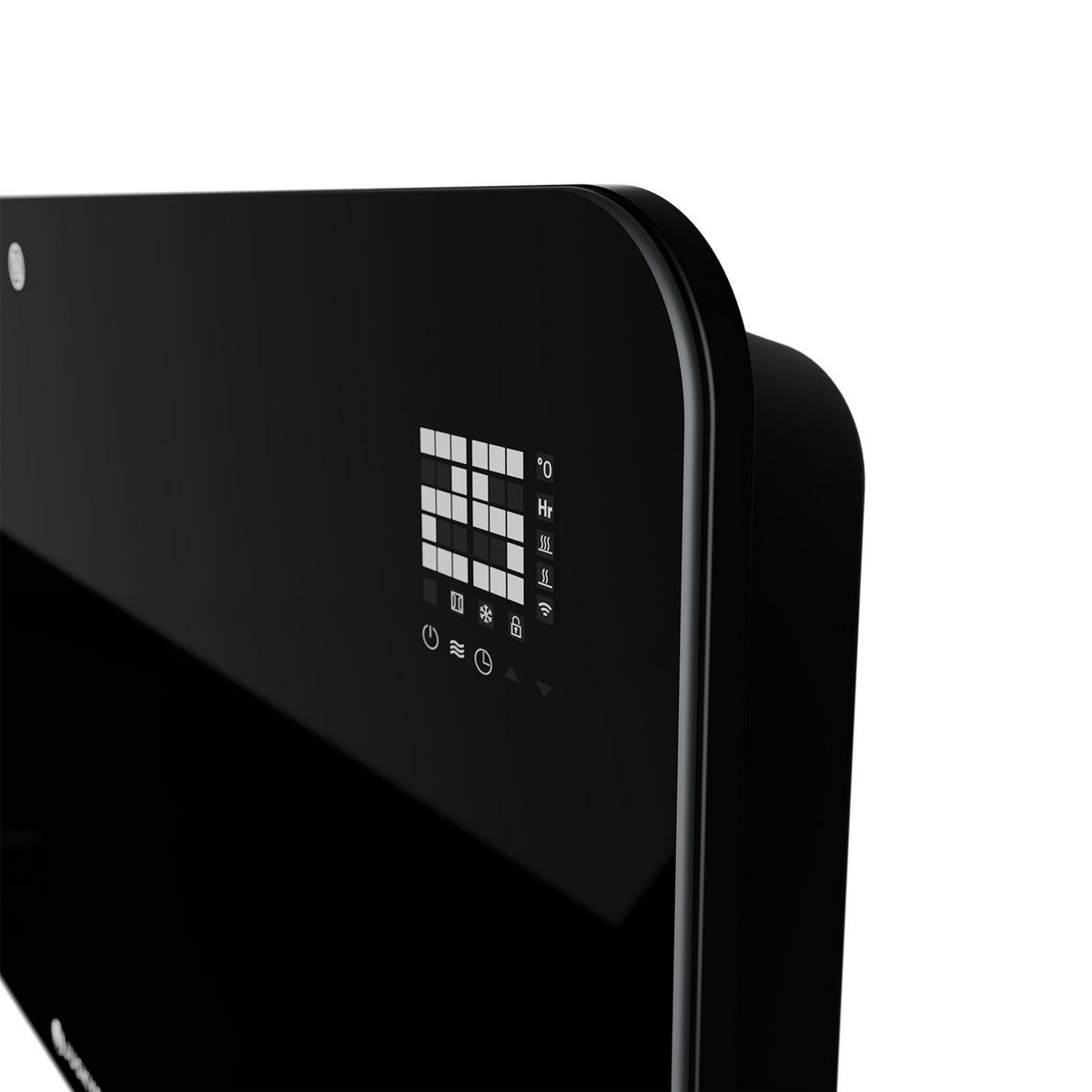 GLASHEIZUNG Schwarz 2000W - Schwarz, Glas (82/42/24cm) - Juskys